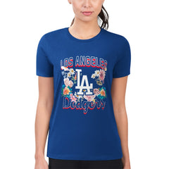 Los Angeles Dodgers G-III 4Her by Carl Banks Women's Super-Slim Fit Lightweight Flowers Graphic T-Shirt | MLB Shop