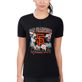 San Francisco Giants G-III 4Her by Carl Banks Women's Super-Slim Fit Lightweight Flowers Graphic T-Shirt | MLB New