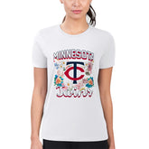 Minnesota Twins G-III 4Her by Carl Banks Women's Super-Slim Fit Lightweight Flowers Graphic T-Shirt | MLB Shop
