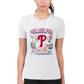 Philadelphia Phillies G-III 4Her by Carl Banks Women's Super-Slim Fit Lightweight Flowers Graphic T-Shirt | MLB Outlet