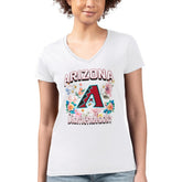 Arizona Diamondbacks G-III 4Her by Carl Banks Women's Super-Slim Fit Lightweight Flowers Graphic V-Neck T-Shirt | MLB Online