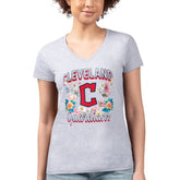 Cleveland Guardians G-III 4Her by Carl Banks Women's Super-Slim Fit Lightweight Flowers Graphic V-Neck T-Shirt | MLB Near me