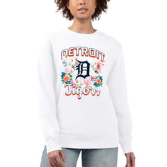Detroit Tigers G-III 4Her by Carl Banks Women's Flowers Graphic Pullover Sweatshirt | MLB Discount