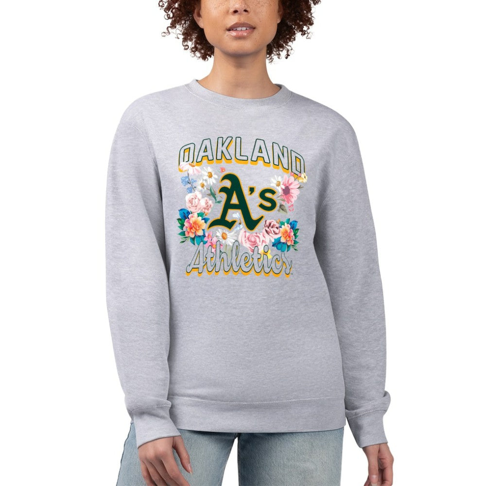 Oakland Athletics G-III 4Her by Carl Banks Women's Flowers Graphic Pullover Sweatshirt | MLB Outlet