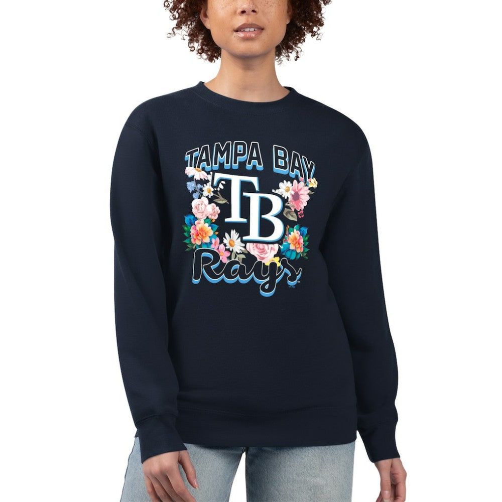 Tampa Bay Rays G-III 4Her by Carl Banks Women's Flowers Graphic Pullover Sweatshirt | MLB Sale