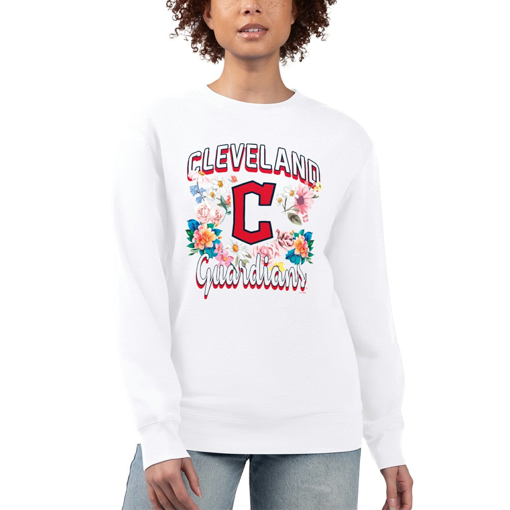 Cleveland Guardians G-III 4Her by Carl Banks Women's Flowers Graphic Pullover Sweatshirt | MLB New