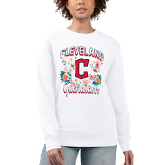 Cleveland Guardians G-III 4Her by Carl Banks Women's Flowers Graphic Pullover Sweatshirt | MLB New