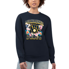 Milwaukee Brewers G-III 4Her by Carl Banks Women's Flowers Graphic Pullover Sweatshirt | MLB Shop