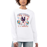 New York Mets G-III 4Her by Carl Banks Women's Flowers Graphic Pullover Sweatshirt | MLB Outlet
