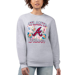 Atlanta Braves G-III 4Her by Carl Banks Women's Flowers Graphic Pullover Sweatshirt | MLB Shop