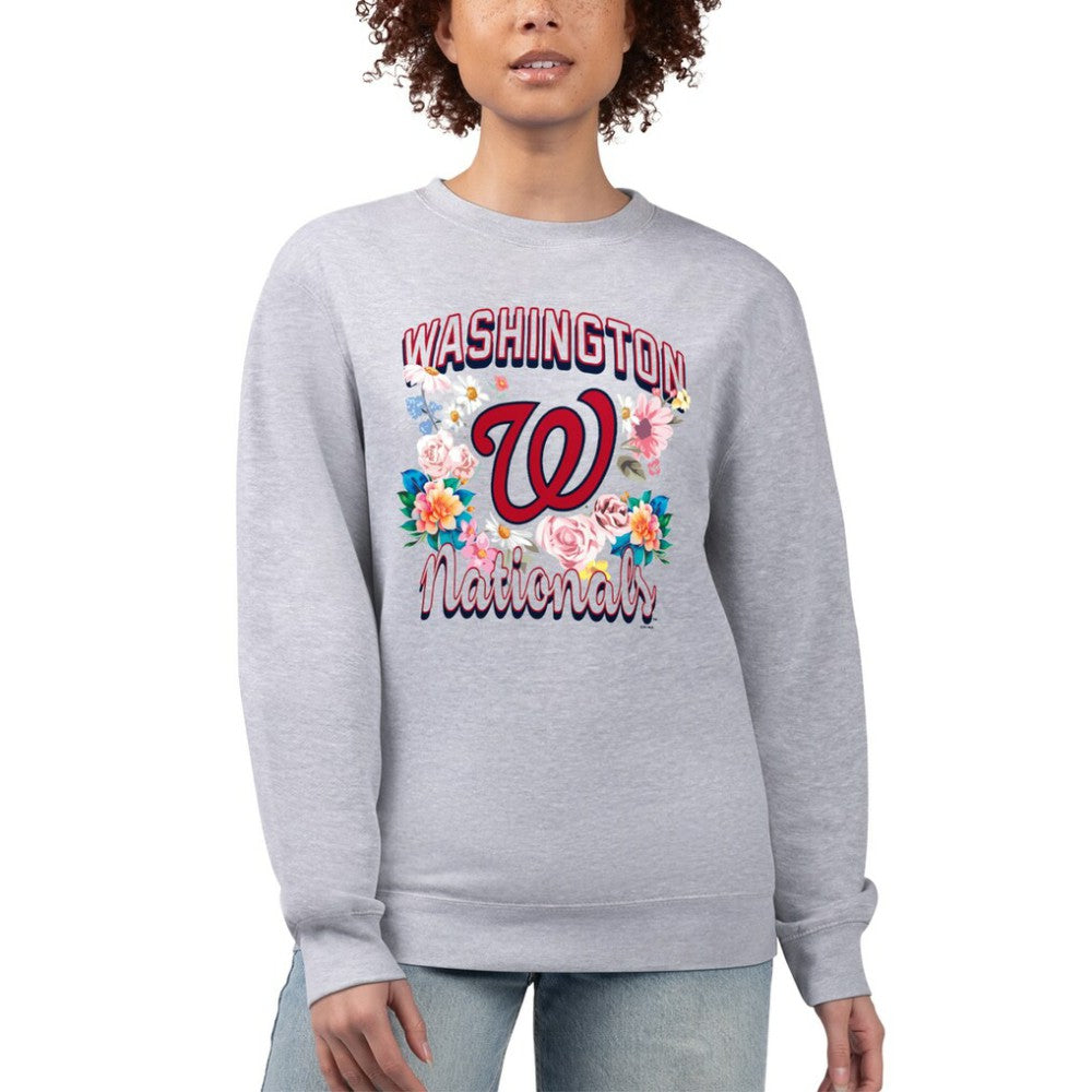 Washington Nationals G-III 4Her by Carl Banks Women's Flowers Graphic Pullover Sweatshirt | MLB Shop