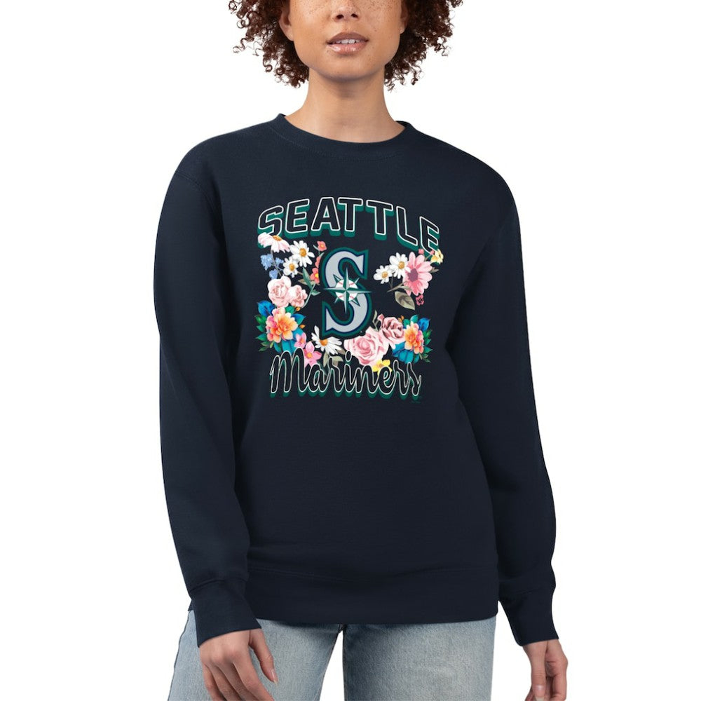 Seattle Mariners G-III 4Her by Carl Banks Women's Flowers Graphic Pullover Sweatshirt | MLB Outlet