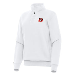 Cincinnati Bengals Antigua Women's Victory Quarter-Zip Top