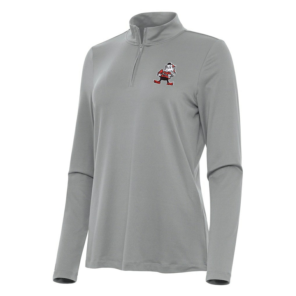 Cleveland Browns Antigua Women's Reprocess Quarter-Zip Top
