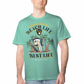 Milwaukee Brewers Margaritaville Beach Hut Graphic T-Shirt | MLB For sale
