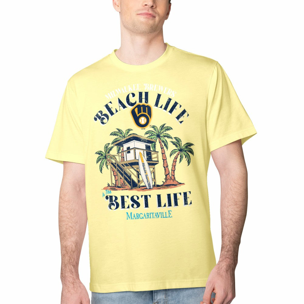 Milwaukee Brewers Margaritaville Beach Hut Graphic T-Shirt | MLB US