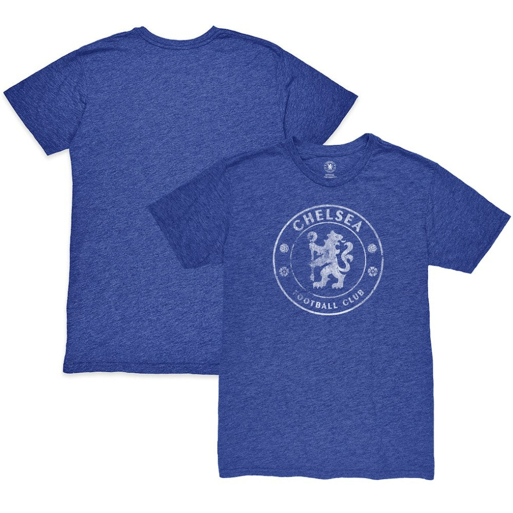 Chelsea 1863FC Mono Badge Vintage Tri-Blend T-Shirt Heather Blue