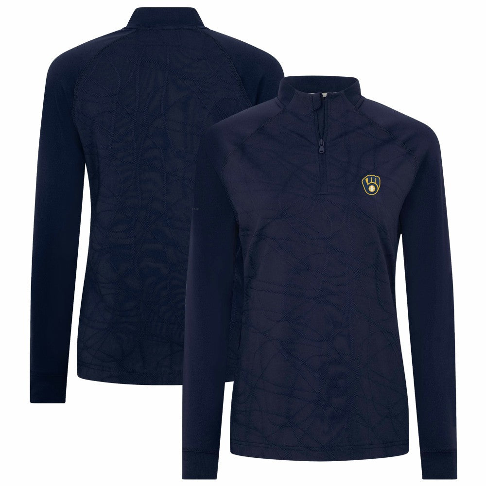 Milwaukee Brewers Levelwear Women's Amethyst Insignia 2.0 Quarter-Zip Jacket | MLB Outlet
