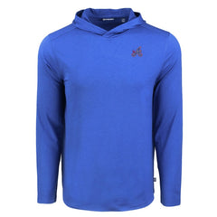 Atlanta Braves Cutter & Buck Coastline Epic Comfort Recycled Eco Hoodie Long Sleeve T-Shirt | MLB For sale