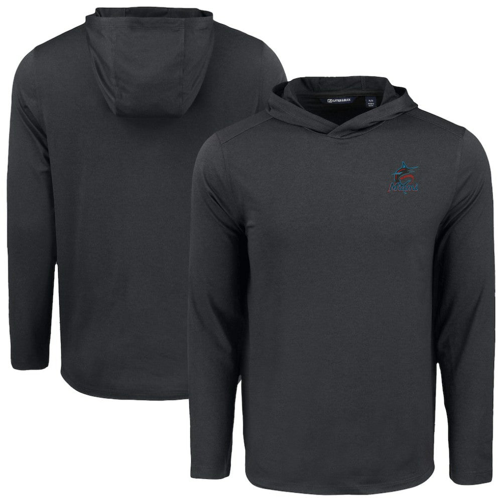 Miami Marlins Cutter & Buck Coastline Epic Comfort Recycled Eco Hoodie Long Sleeve T-Shirt | MLB Online