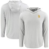 San Diego Padres Cutter & Buck Coastline Epic Comfort Recycled Eco Hoodie Long Sleeve T-Shirt | MLB On Sale