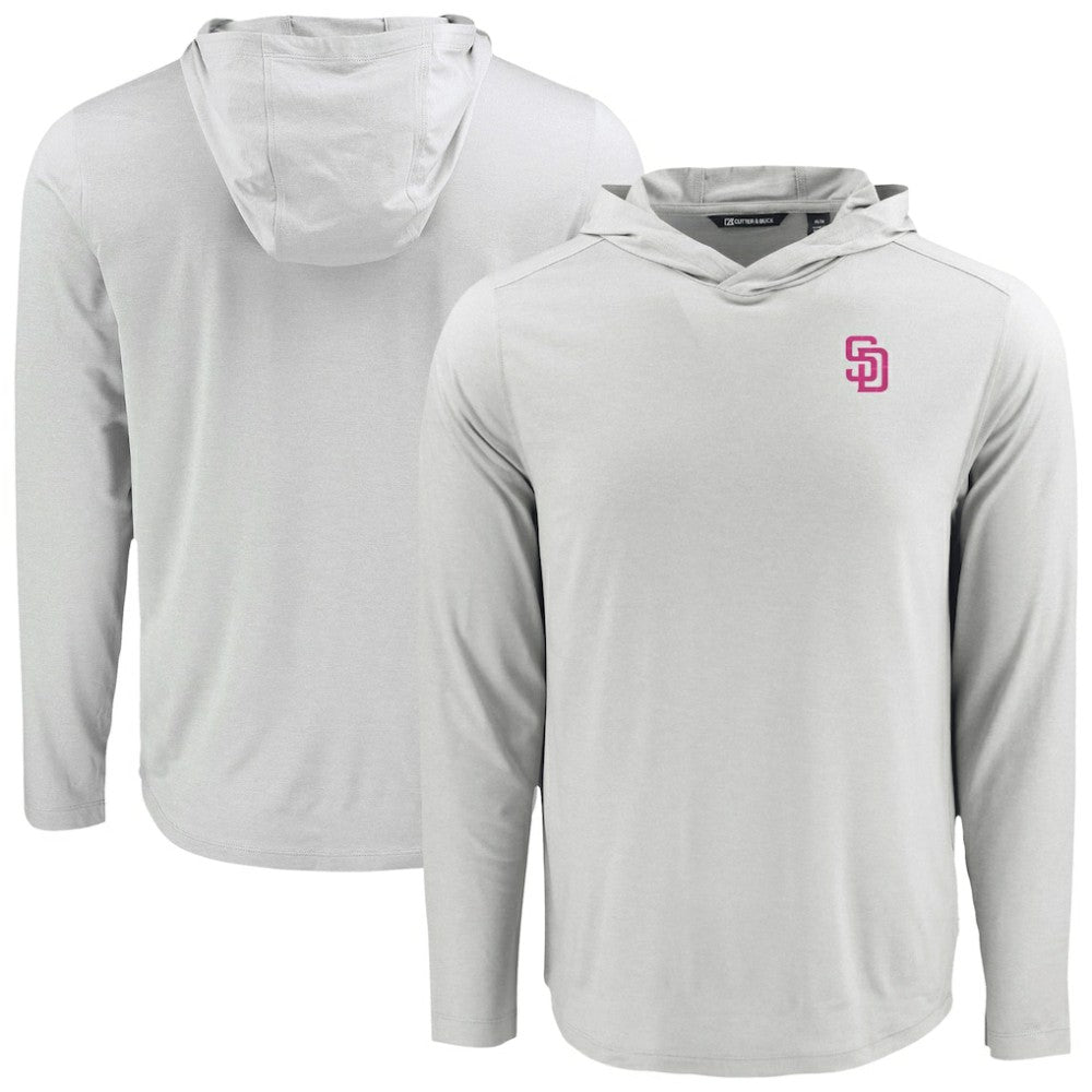 San Diego Padres Cutter & Buck Coastline Epic Comfort Recycled Eco Hoodie Long Sleeve T-Shirt | MLB On Sale