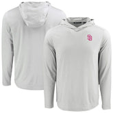 San Diego Padres Cutter & Buck Coastline Epic Comfort Recycled Eco Hoodie Long Sleeve T-Shirt | MLB On Sale