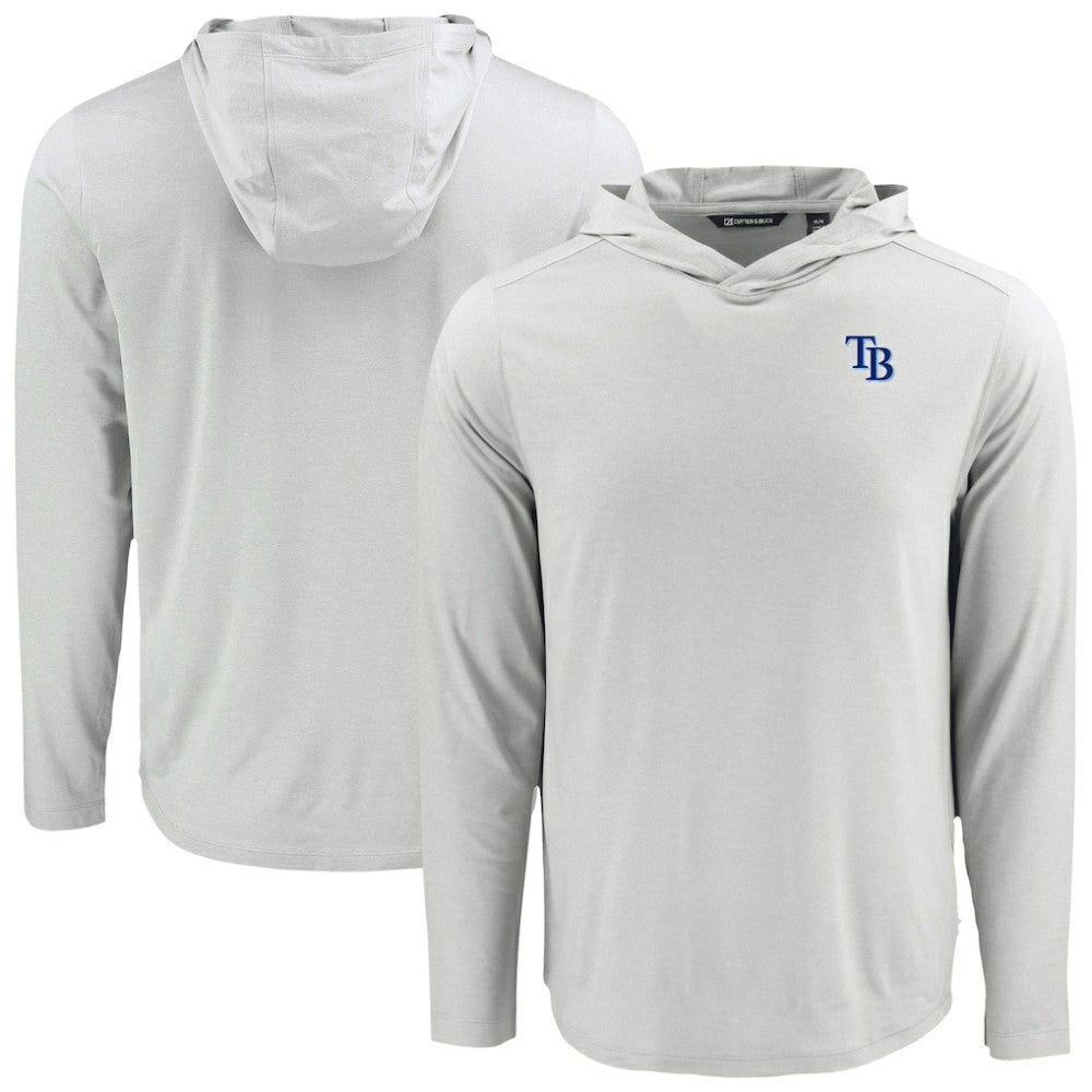 Tampa Bay Rays Cutter & Buck Coastline Epic Comfort Recycled Eco Hoodie Long Sleeve T-Shirt | MLB New