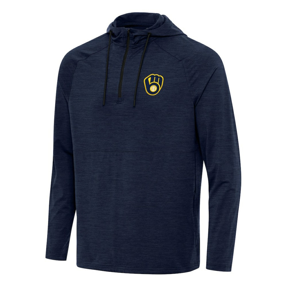 Milwaukee Brewers Antigua Spikes Quarter-Zip Pullover Hoodie | MLB Sale