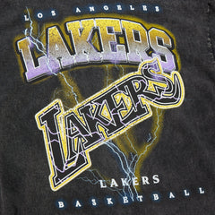 Los Angeles Lakers Unisex Hardwood Classics Vintage Voltage Premium Heavyweight T-Shirt On Sale