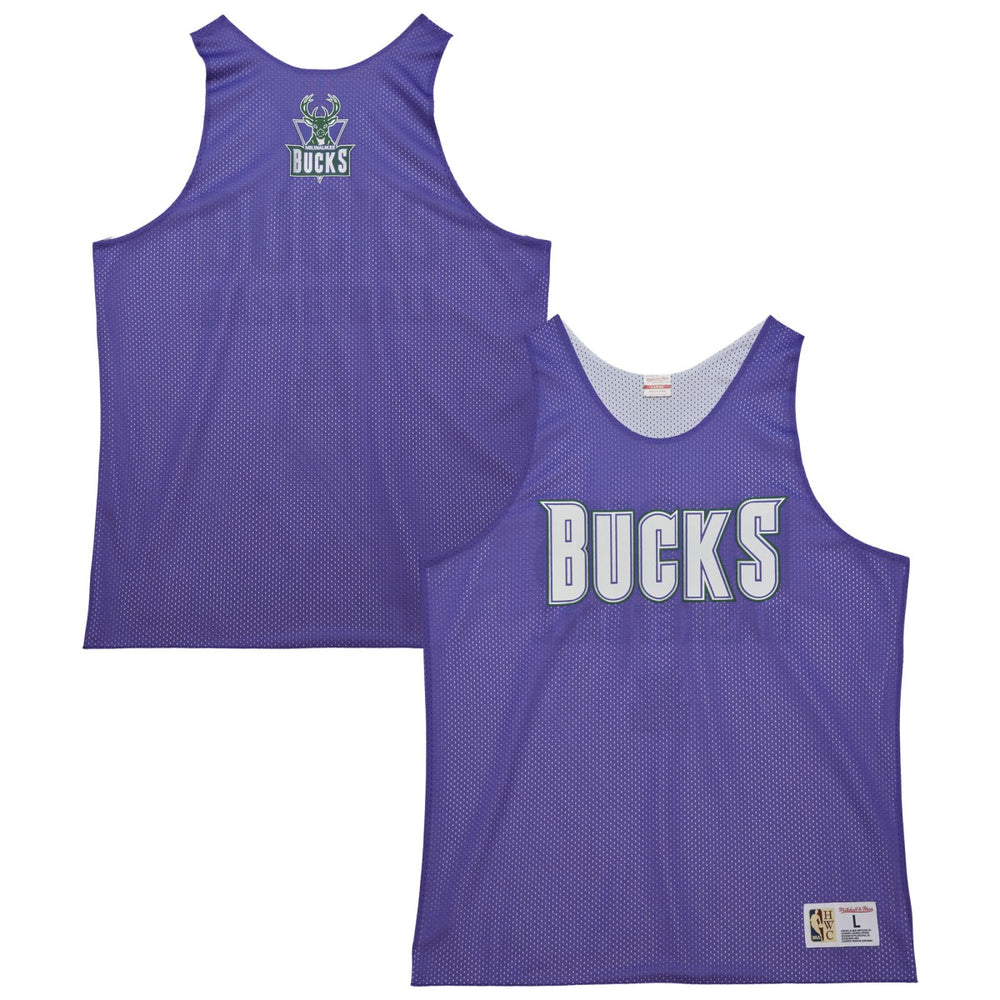 Milwaukee Bucks Hardwood Classics Reversible Mesh Practice Jersey New