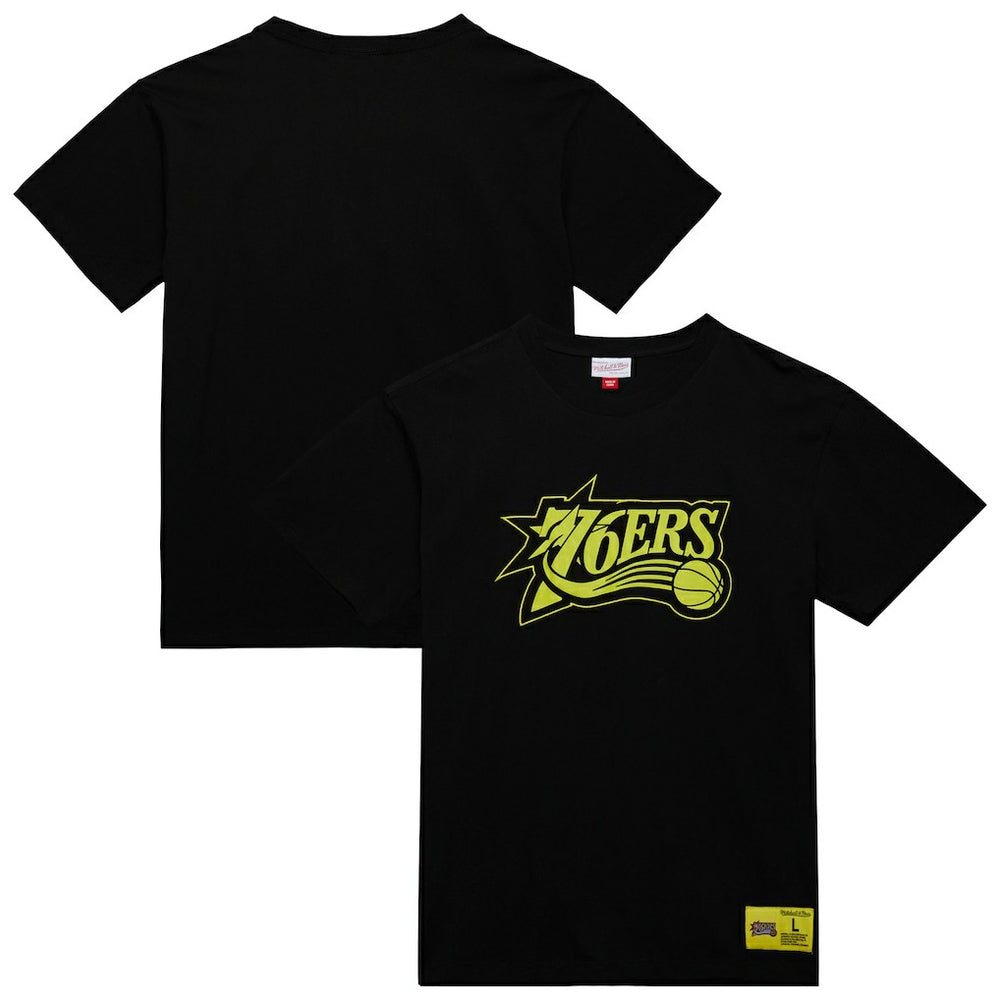 Philadelphia 76ers Hardwood Classics Neon Nights Premium T-Shirt On Sale