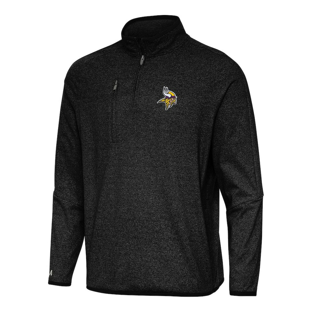 Minnesota Vikings Antigua Certain Tri-Blend Quarter-Zip Top