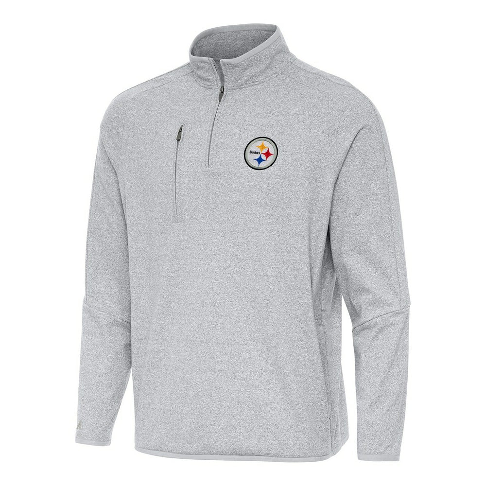 Pittsburgh Steelers Antigua Certain Tri-Blend Quarter-Zip Top
