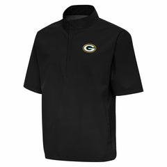 Green Bay Packers Antigua Brisk Short Sleeve Quarter-Zip Windshirt