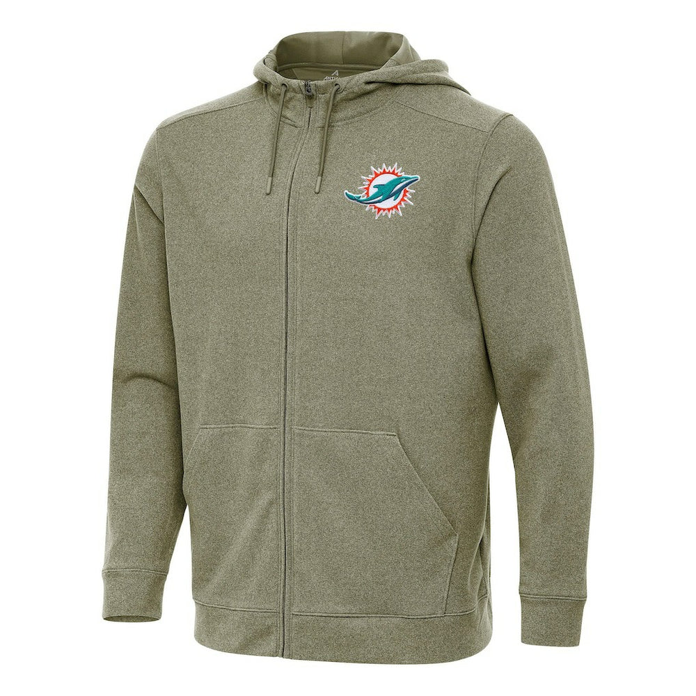 Miami Dolphins Antigua Effortless Full-Zip Hoodie