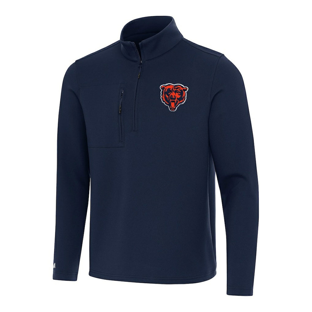 Chicago Bears Antigua Bear Logo Insider Quarter-Zip Pullover Top