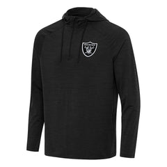 Las Vegas Raiders Antigua Spikes Quarter-Zip Pullover Hoodie