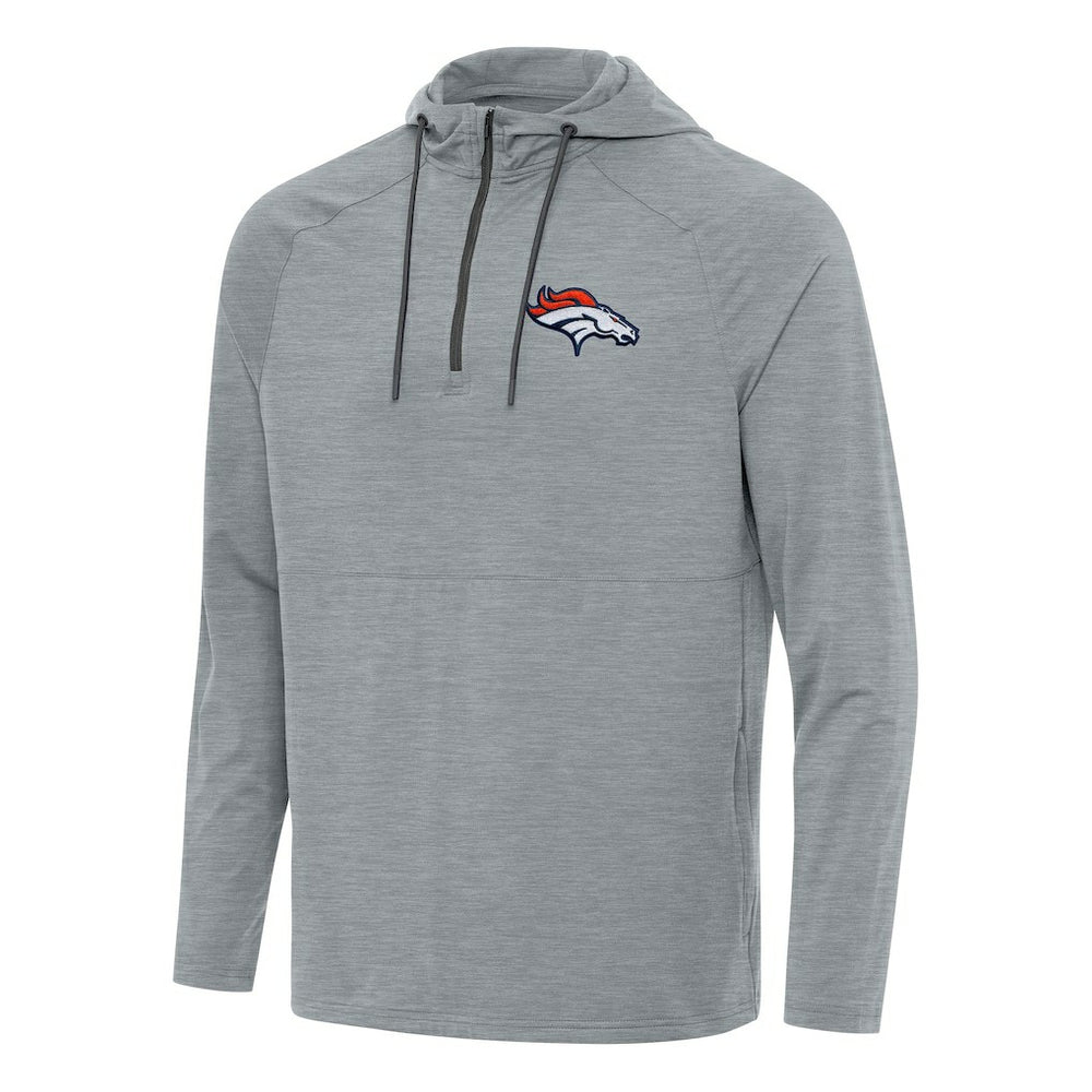 Denver Broncos Antigua Spikes Quarter-Zip Pullover Hoodie