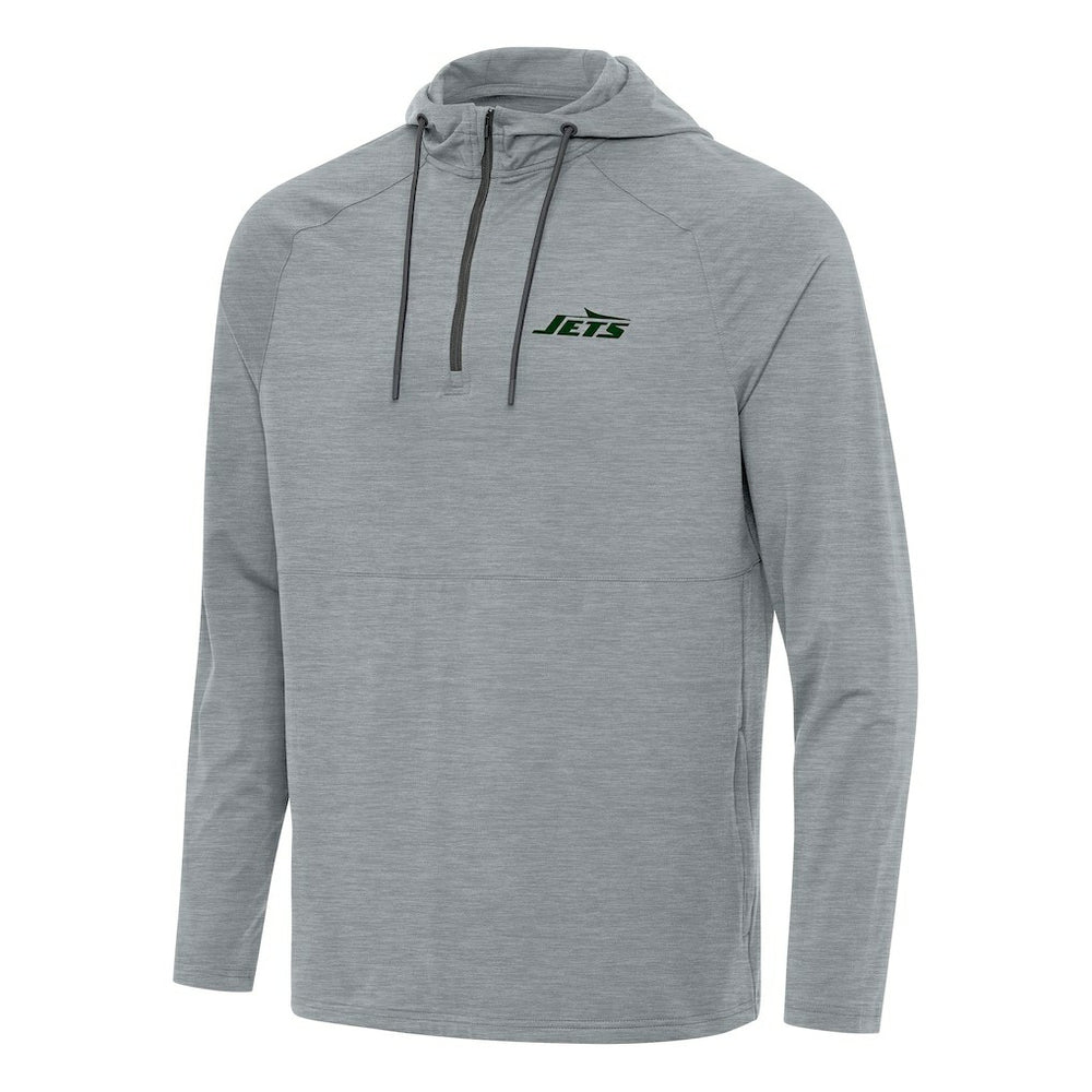 New York Jets Antigua Spikes Quarter-Zip Pullover Hoodie