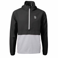 San Diego Padres Cutter & Buck Charter Eco Recycled Anorak Half-Zip Hoodie Jacket | MLB Shop
