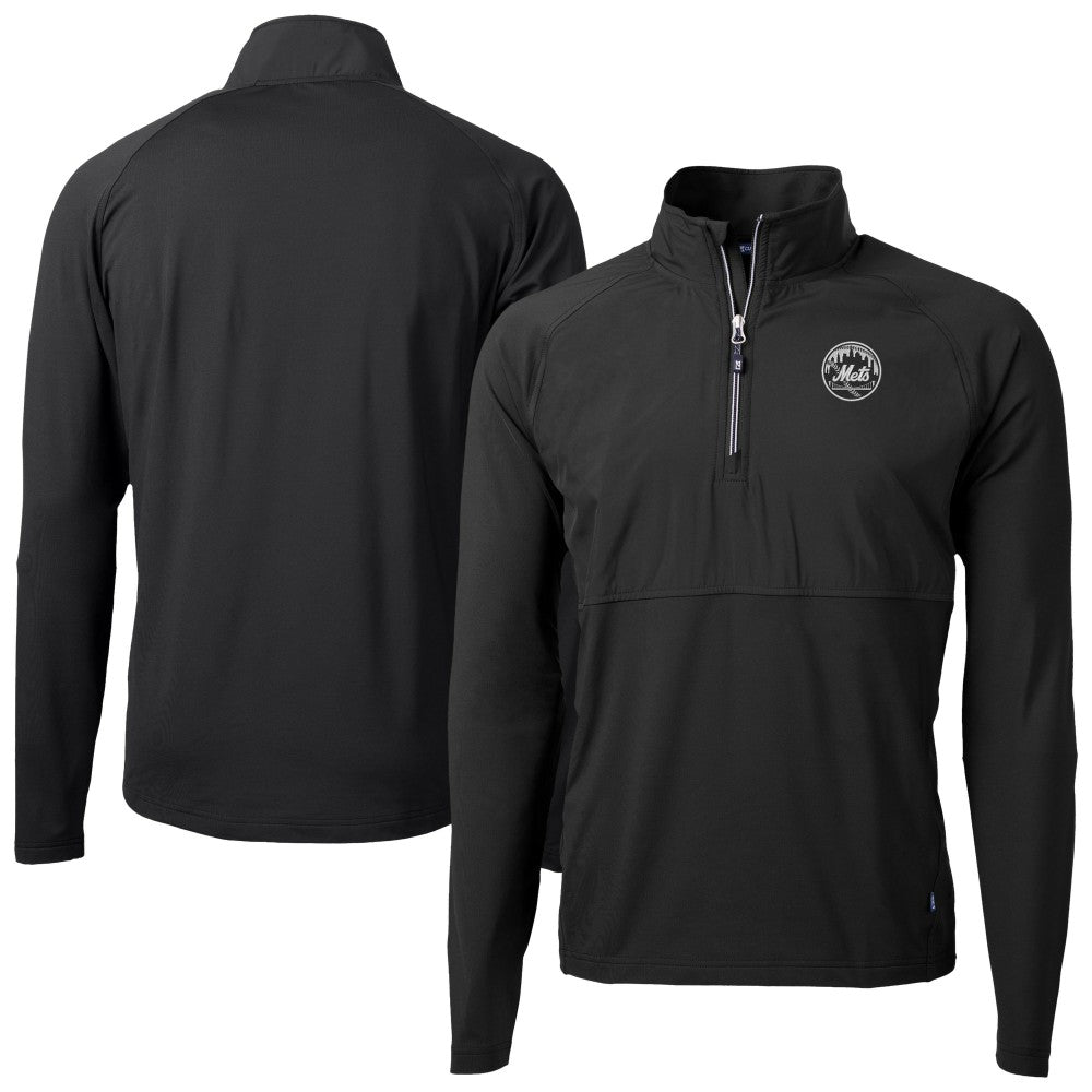 New York Mets Cutter & Buck Adapt Eco Hybrid Raglan DryTec Quarter-Zip Jacket | MLB New