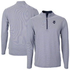 Minnesota Twins Cutter & Buck Virtue Eco Pique Micro Stripe Quarter-Zip Jacket | MLB Outlet