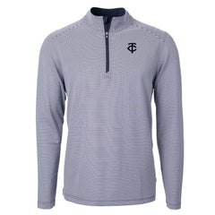 Minnesota Twins Cutter & Buck Virtue Eco Pique Micro Stripe Quarter-Zip Jacket | MLB Outlet