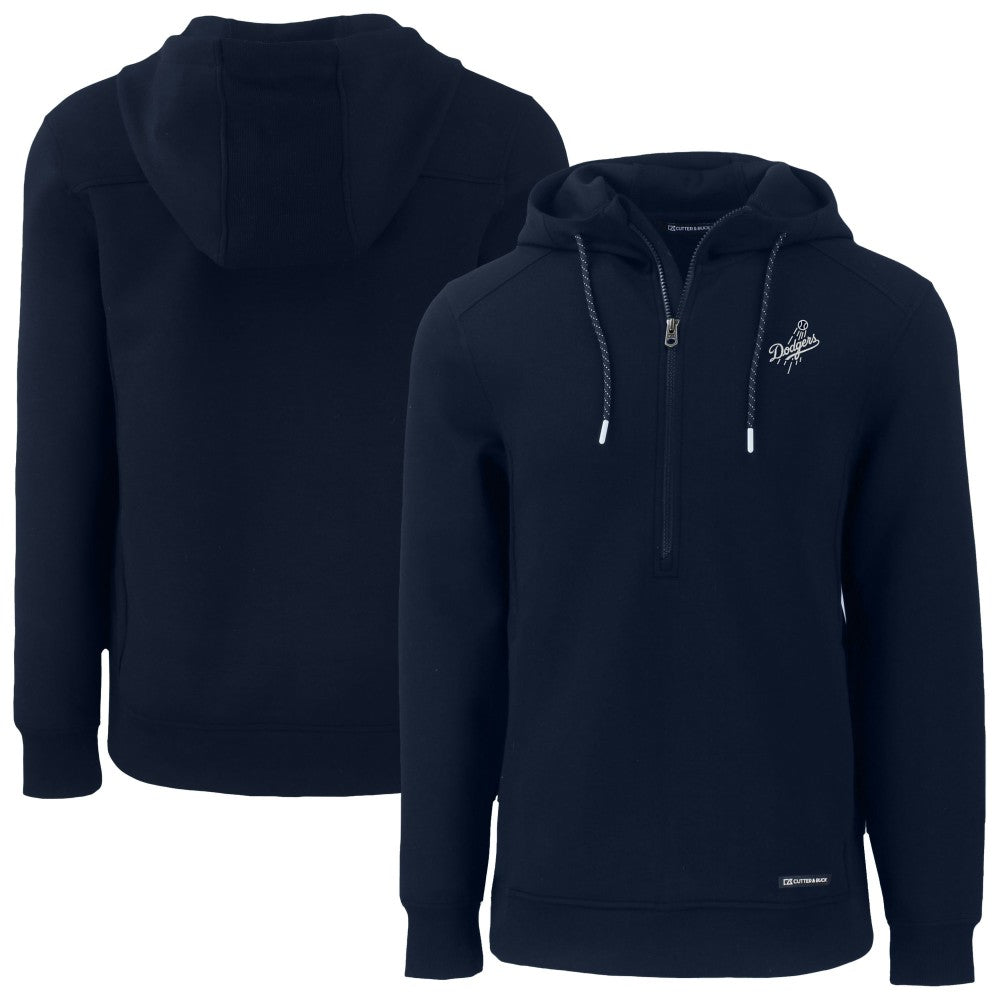 Los Angeles Dodgers Cutter & Buck Roam Eco Recycled Tri-Blend Half-Zip Hoodie | MLB Outlet
