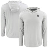 San Diego Padres Cutter & Buck Coastline Epic Comfort Eco Recycled Hoodie T-Shirt | MLB For sale