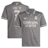 Vini Jr. Real Madrid Originals Youth 2024/25 Third Replica Player Jersey Charcoal - Adidas