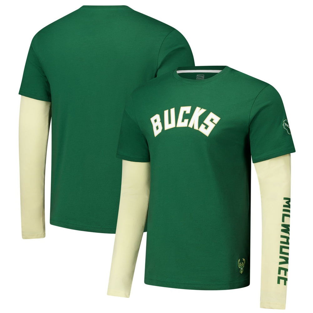 Milwaukee Bucks Stadium Essentials Unisex Spectator Twofer Long Sleeve T-Shirt Outlet