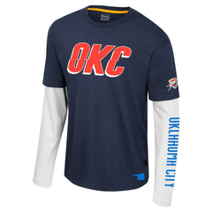 Oklahoma City Thunder Stadium Essentials Unisex Spectator 2fer Long Sleeve T-Shirt New