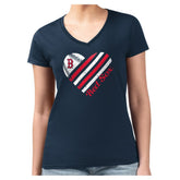 Boston Red Sox G-III 4Her by Carl Banks Women's Super-Slim Fit Lightweight Heart V-Neck T-Shirt | MLB For sale